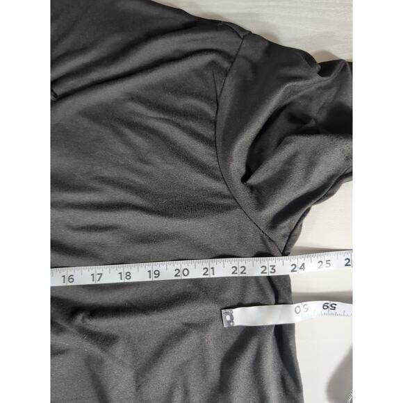 Shein Curve 0X Black Lace-Up Tunic Tee Women's Plus Large Soft Minimalist Top - Picture 6 of 10